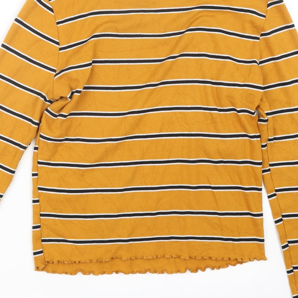 New Look Womens Yellow Striped  Pullover Jumper Size 12