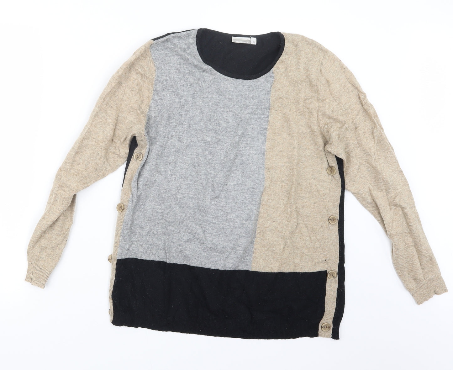 Signature Womens Beige  Knit Pullover Jumper Size M