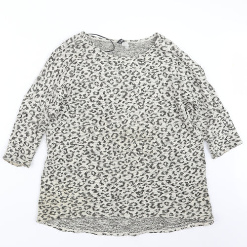Divided by H&M Womens Black Animal Print  Pullover Jumper Size M