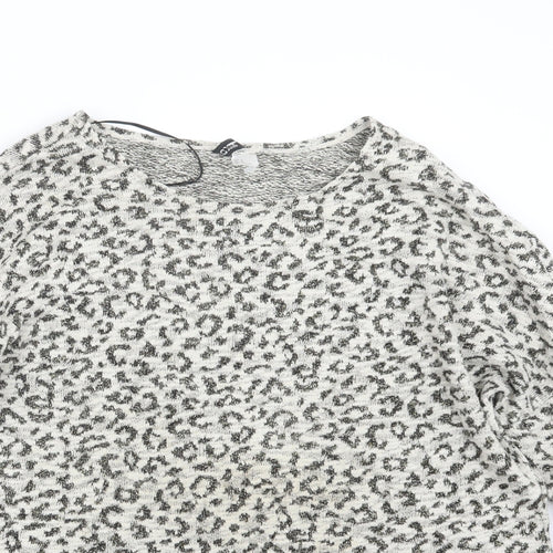 Divided by H&M Womens Black Animal Print  Pullover Jumper Size M
