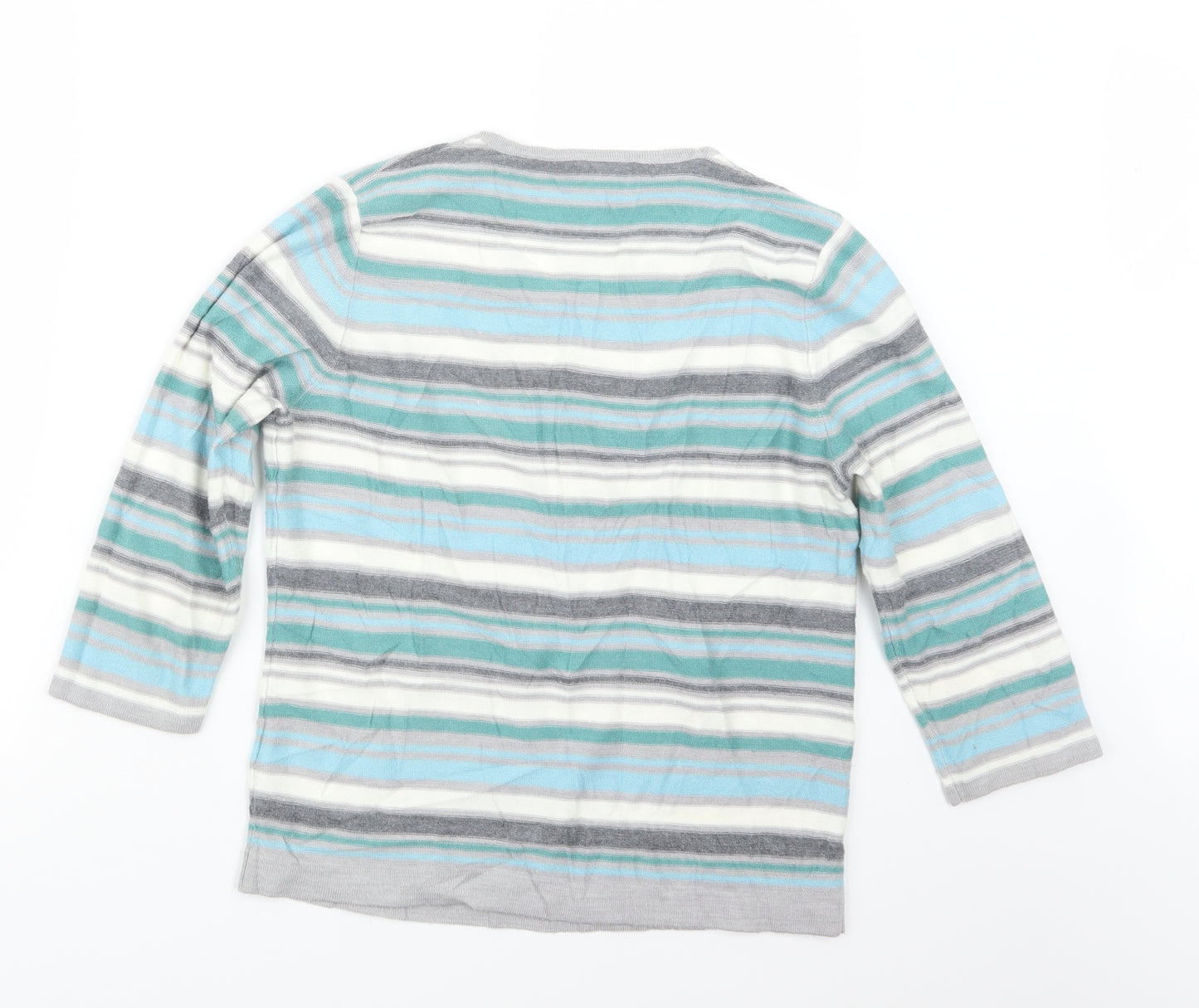 Eastex Womens Grey Striped Knit Pullover Jumper Size 12