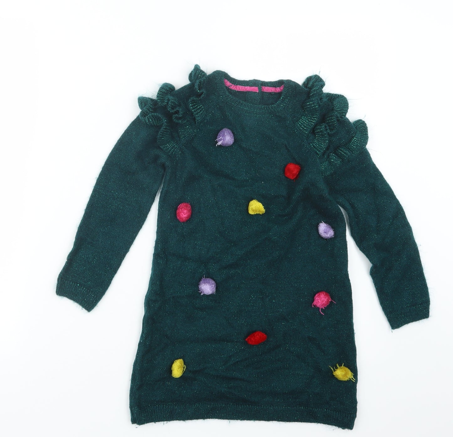 Marks and Spencer Girls Green  Knit Pullover Jumper Size 6-7 Years