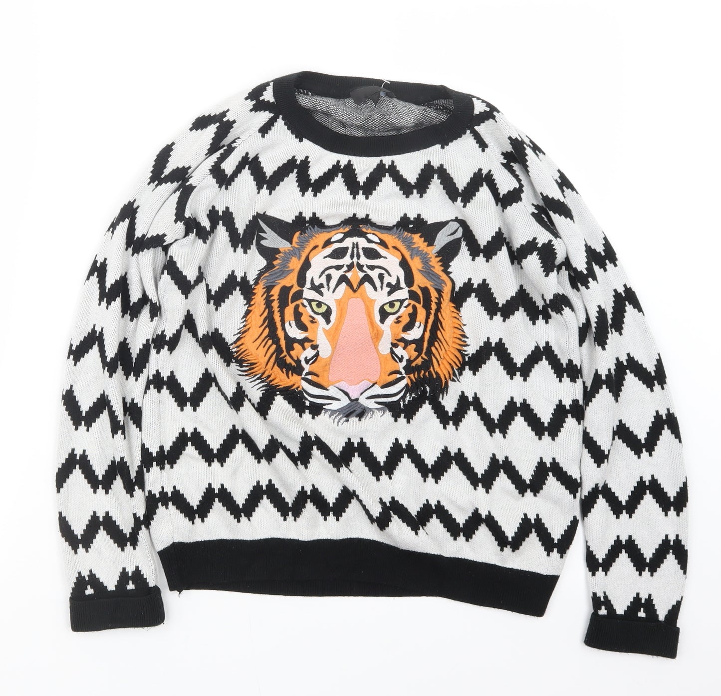 Topshop Womens Black  Knit Pullover Jumper Size 8