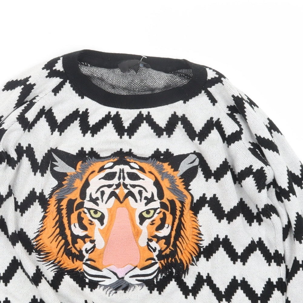 Topshop Womens Black  Knit Pullover Jumper Size 8