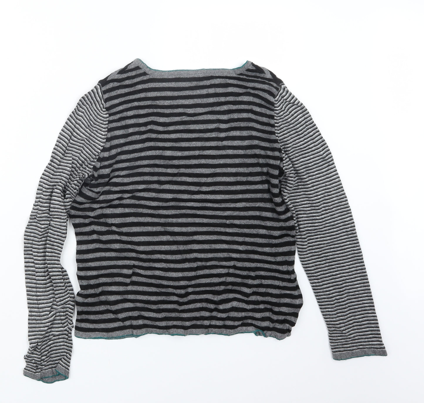 Per Una Womens Black Striped Knit Pullover Jumper Size 12