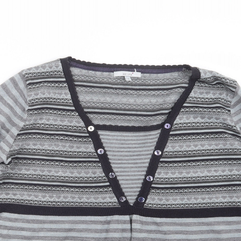 Per Una Womens Grey  Knit Pullover Jumper Size 16