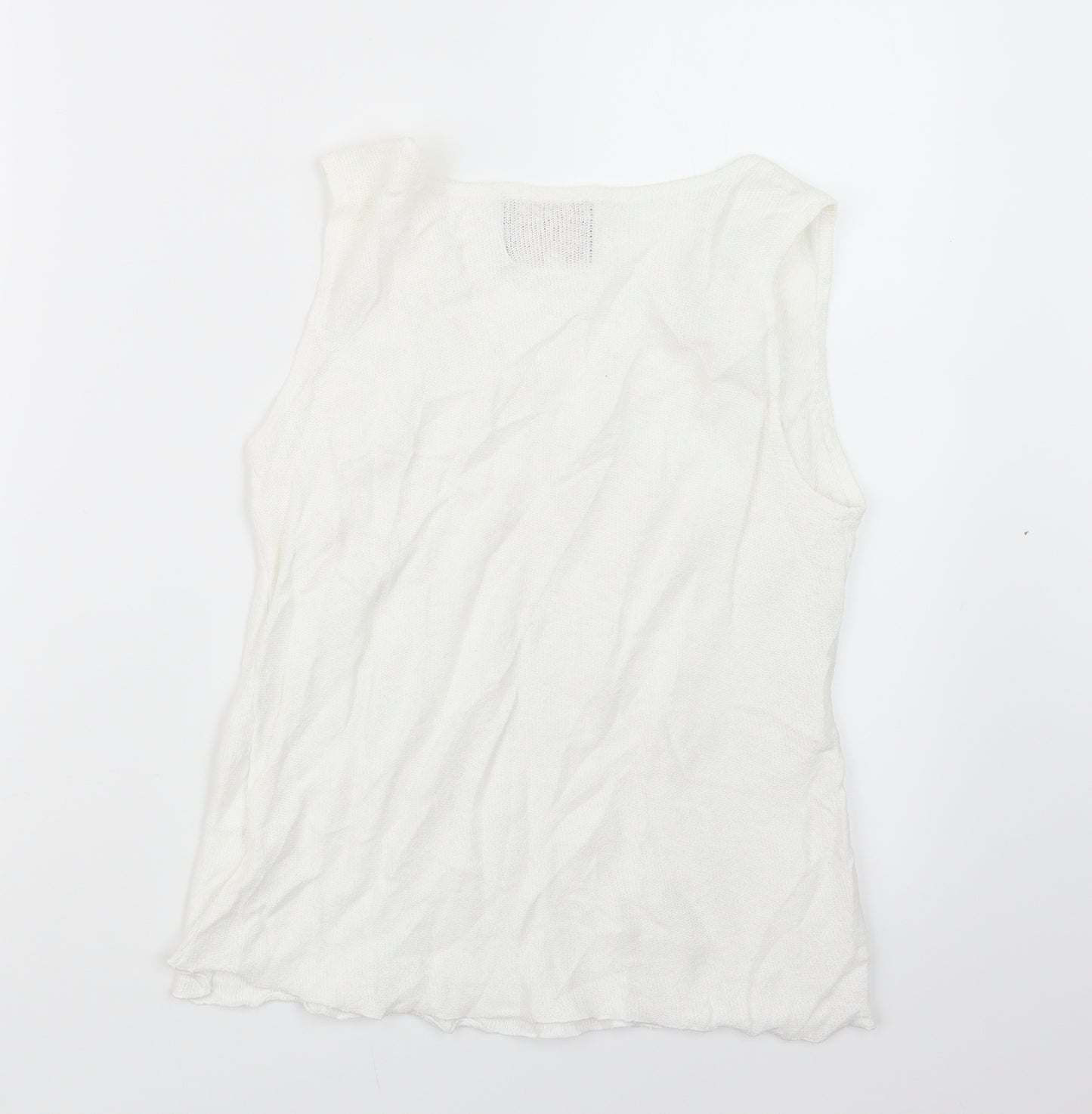 Orla Womens White  Knit Basic Tank Size M
