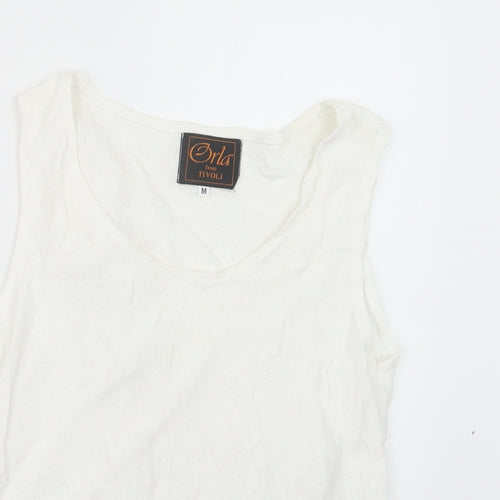 Orla Womens White  Knit Basic Tank Size M