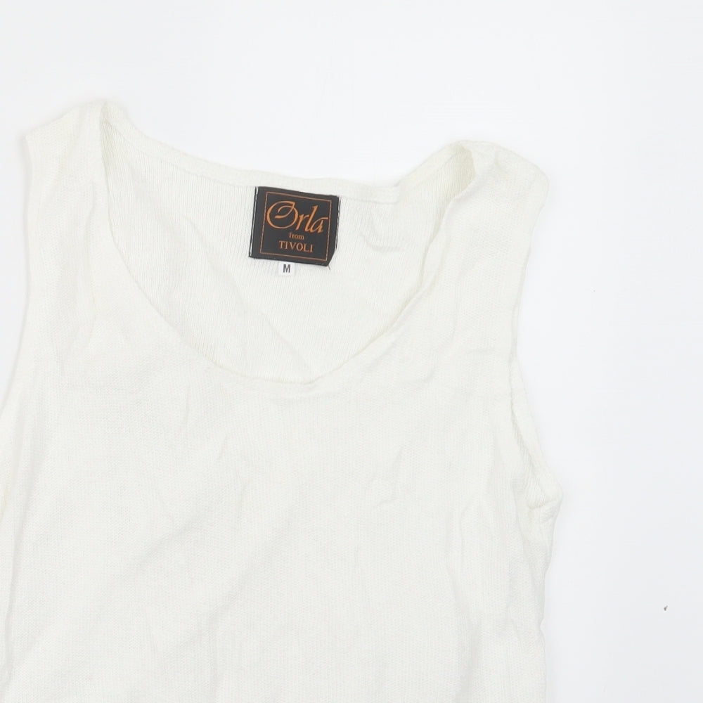 Orla Womens White  Knit Basic Tank Size M
