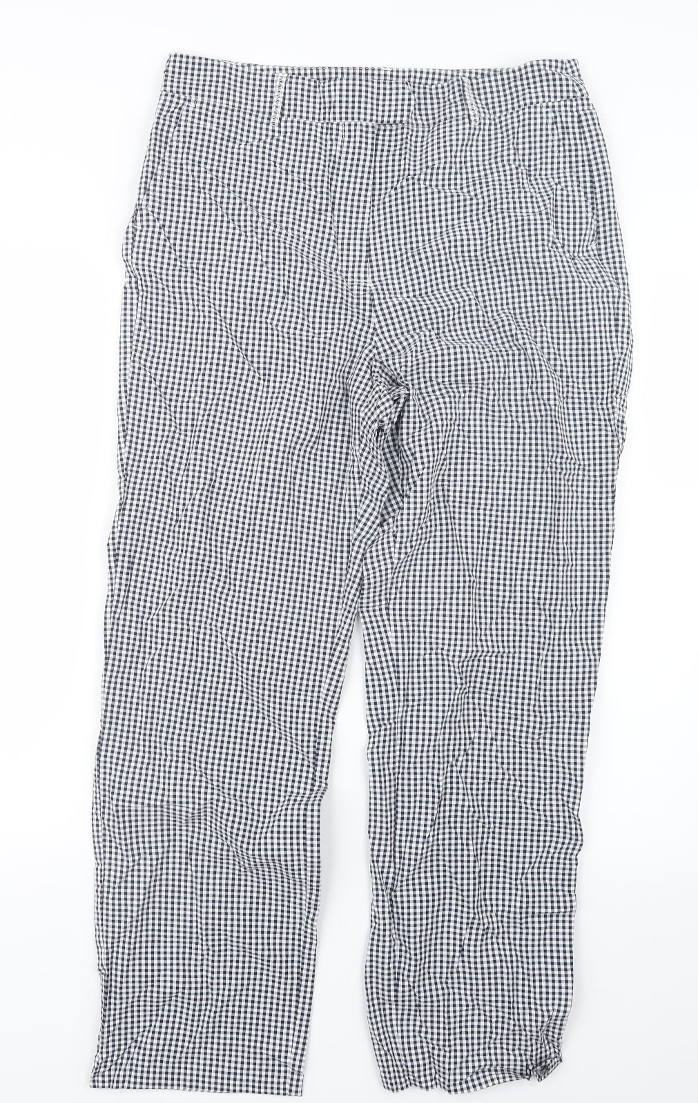 Marks and Spencer Womens Blue Check  Trousers  Size 12 L27.5 in