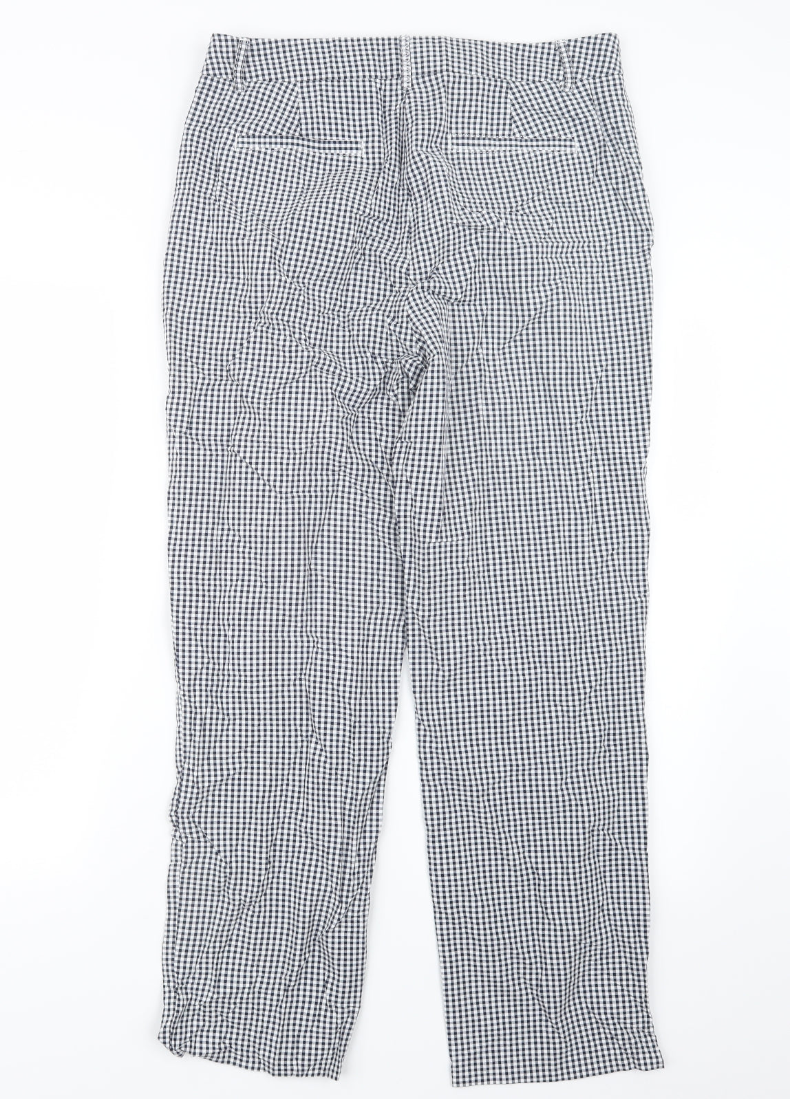 Marks and Spencer Womens Blue Check  Trousers  Size 12 L27.5 in