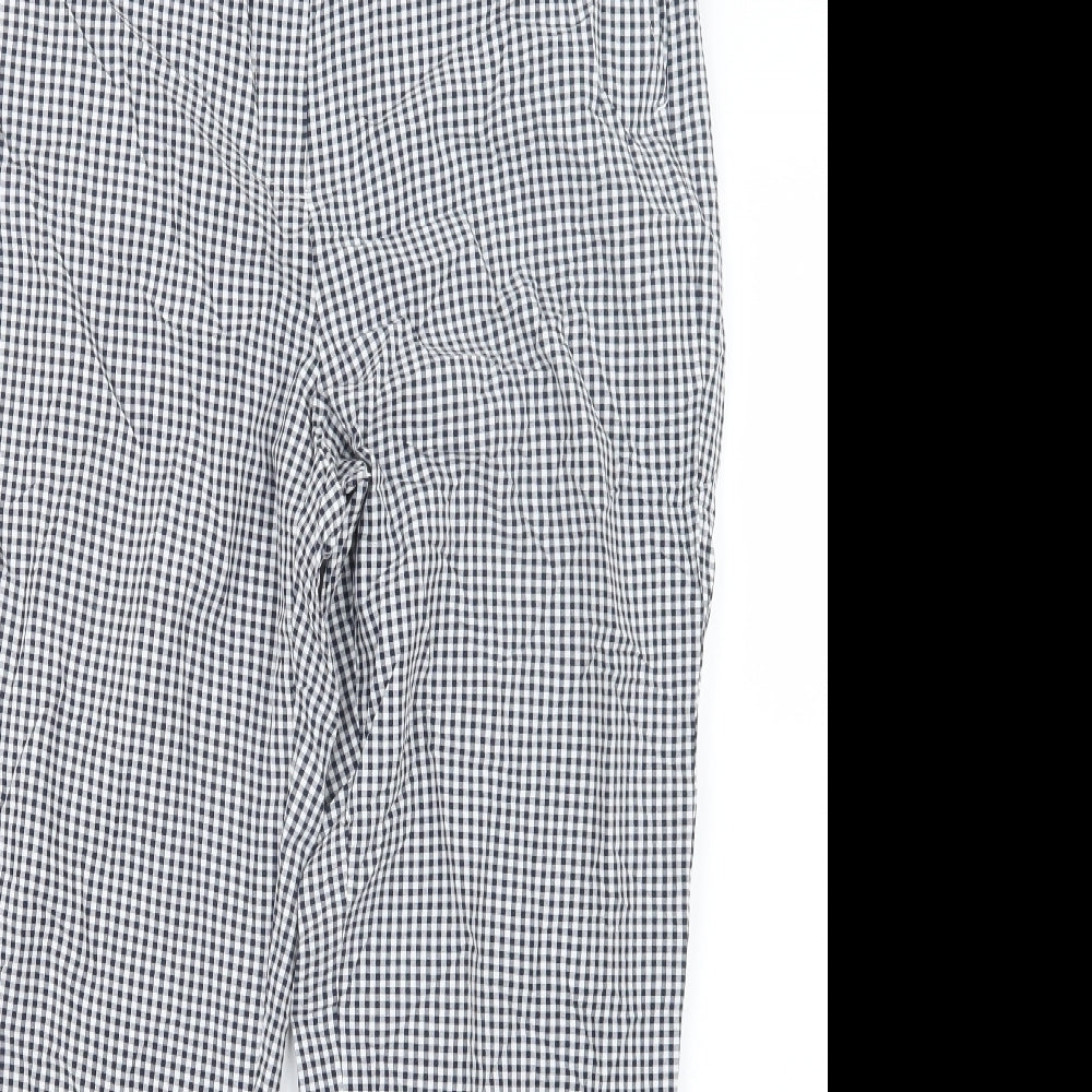 Marks and Spencer Womens Blue Check  Trousers  Size 12 L27.5 in