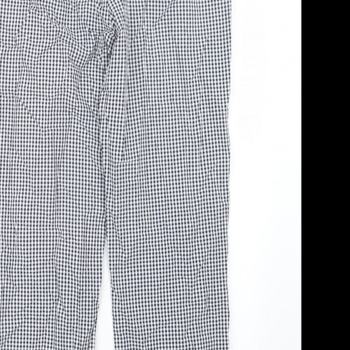 Marks and Spencer Womens Blue Check  Trousers  Size 12 L27.5 in