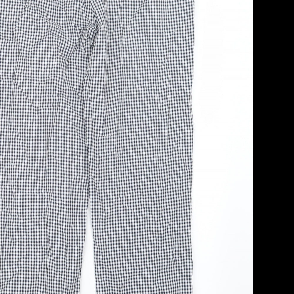 Marks and Spencer Womens Blue Check  Trousers  Size 12 L27.5 in