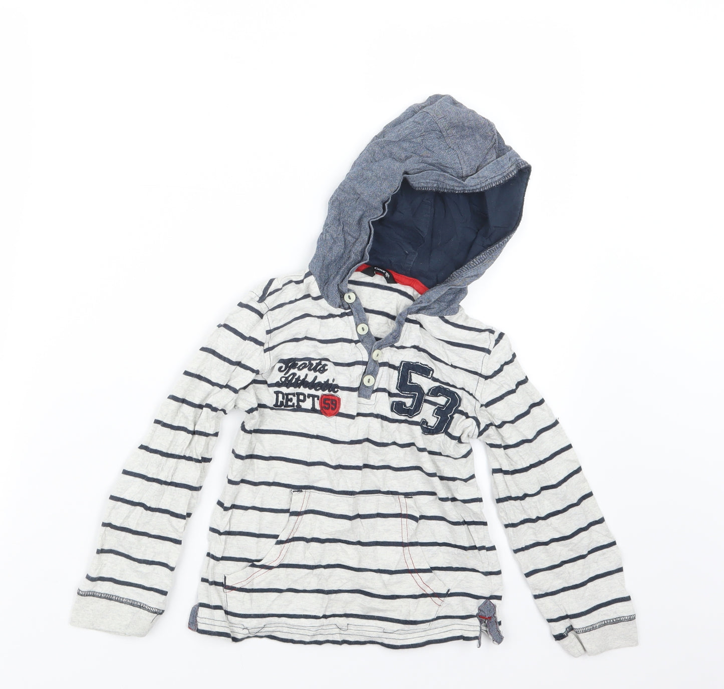 George Boys Blue Striped  Basic T-Shirt Size 4-5 Years
