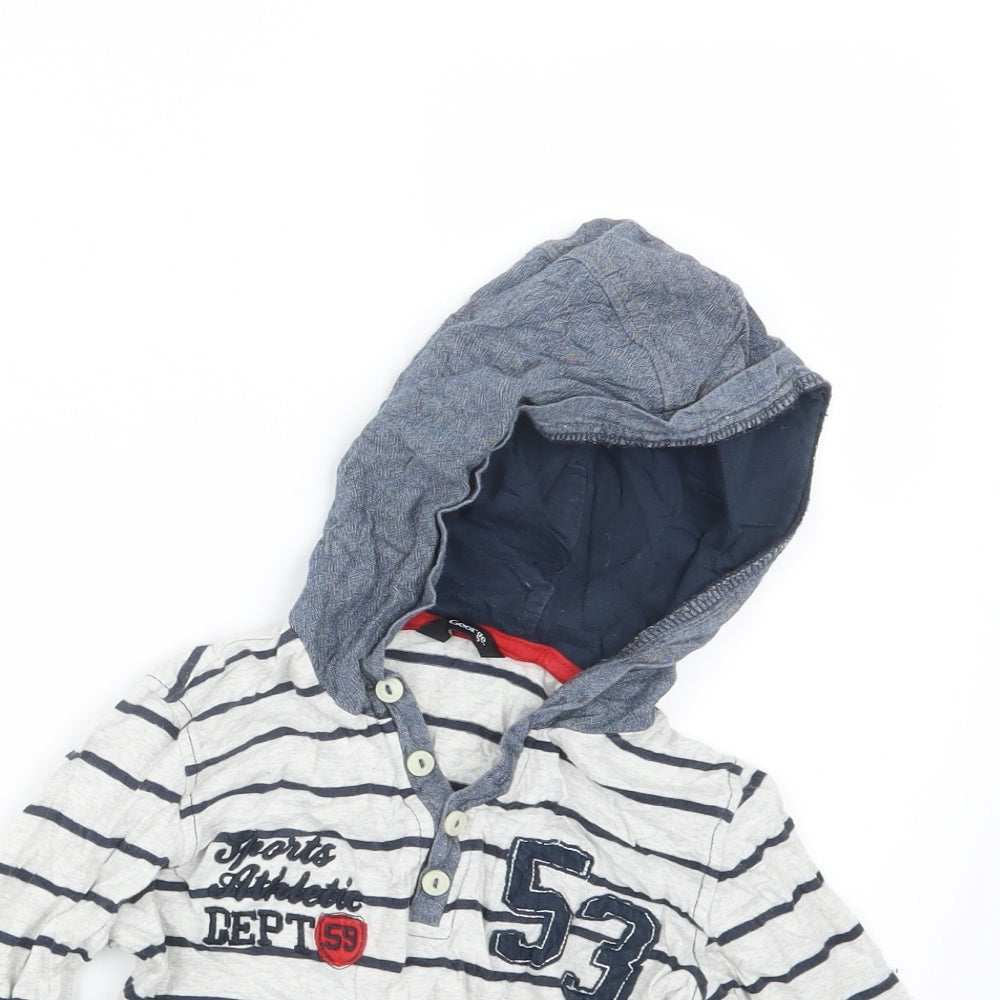 George Boys Blue Striped  Basic T-Shirt Size 4-5 Years