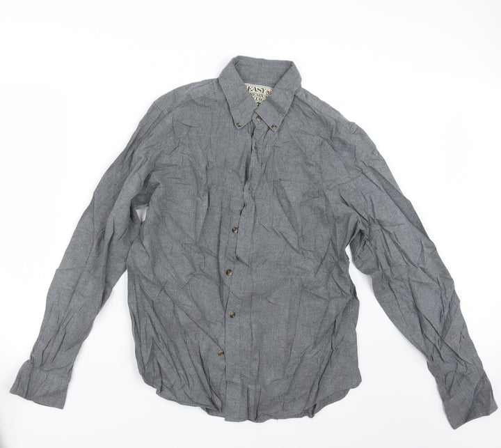 Easy Mens Grey    Button-Up Size L