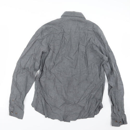 Easy Mens Grey    Button-Up Size L