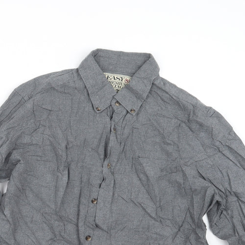 Easy Mens Grey    Button-Up Size L