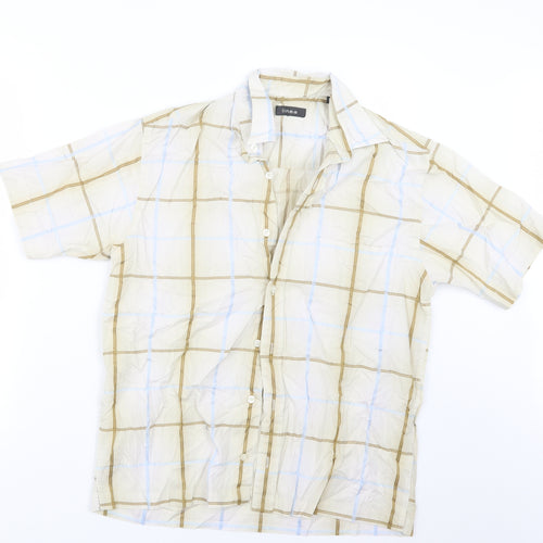 Linea Mens Blue Check   Button-Up Size S