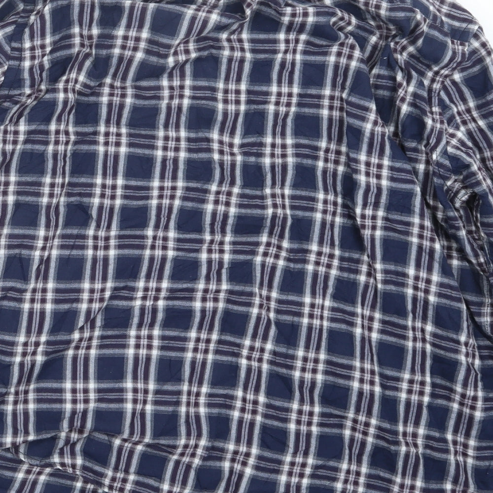 EWM Mens Blue Check   Button-Up Size XL