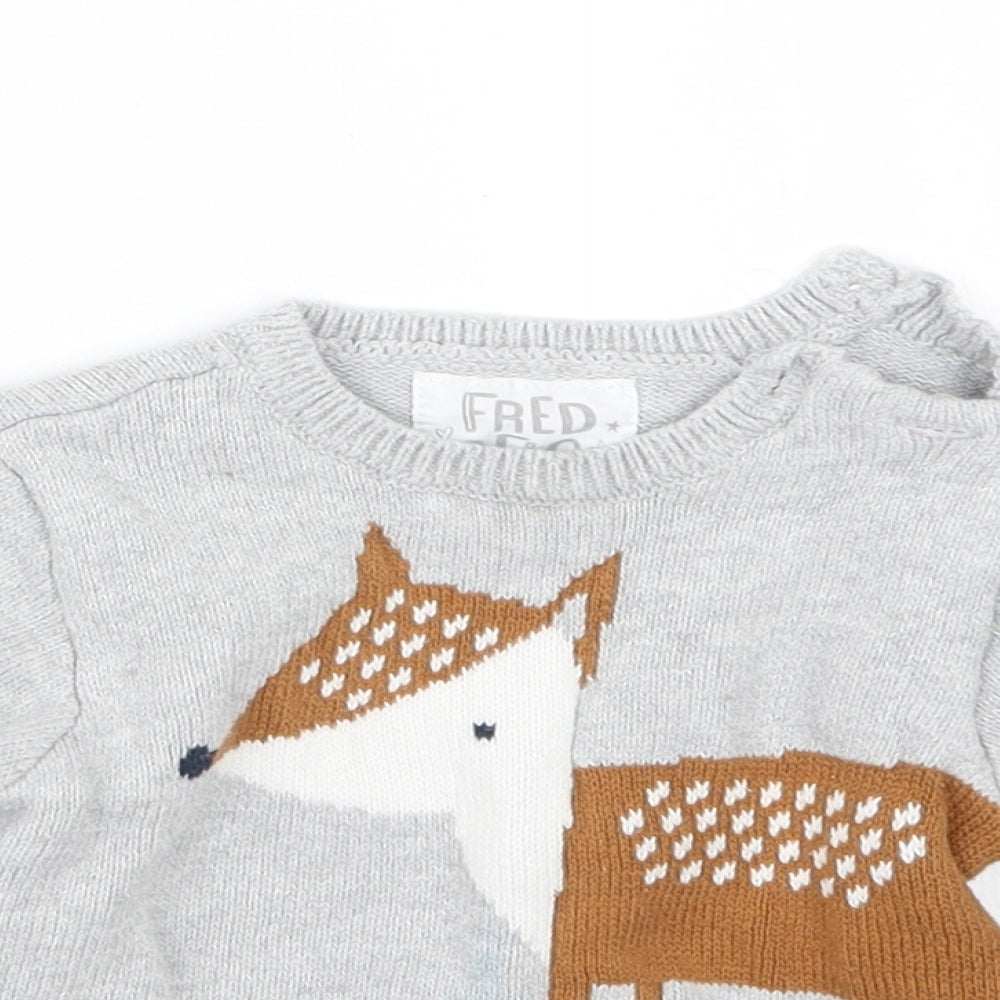 F&F Boys Grey  Knit Pullover Jumper Size 18-24 Months