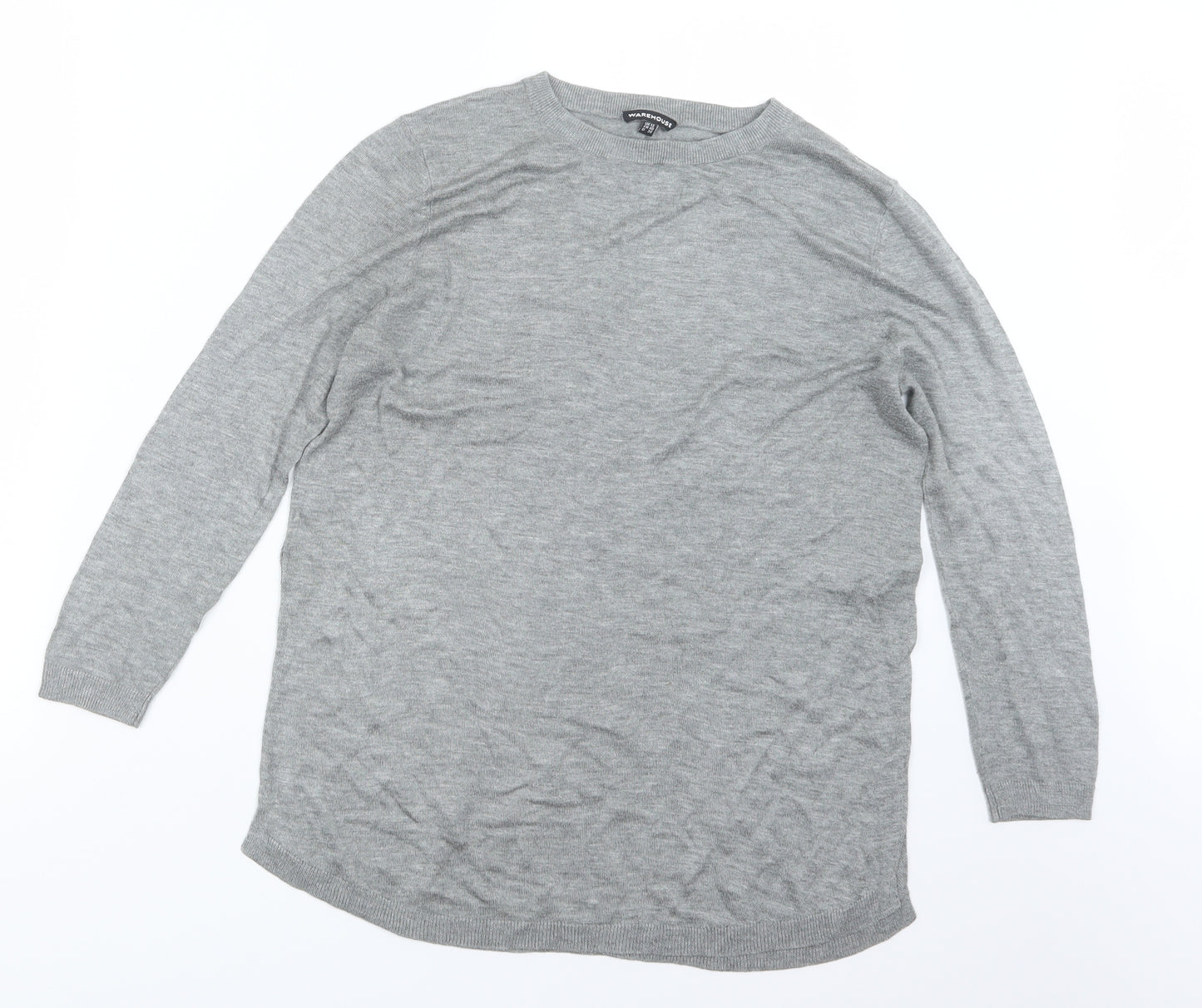 Warehouse Womens Grey  Knit Pullover Jumper Size 12