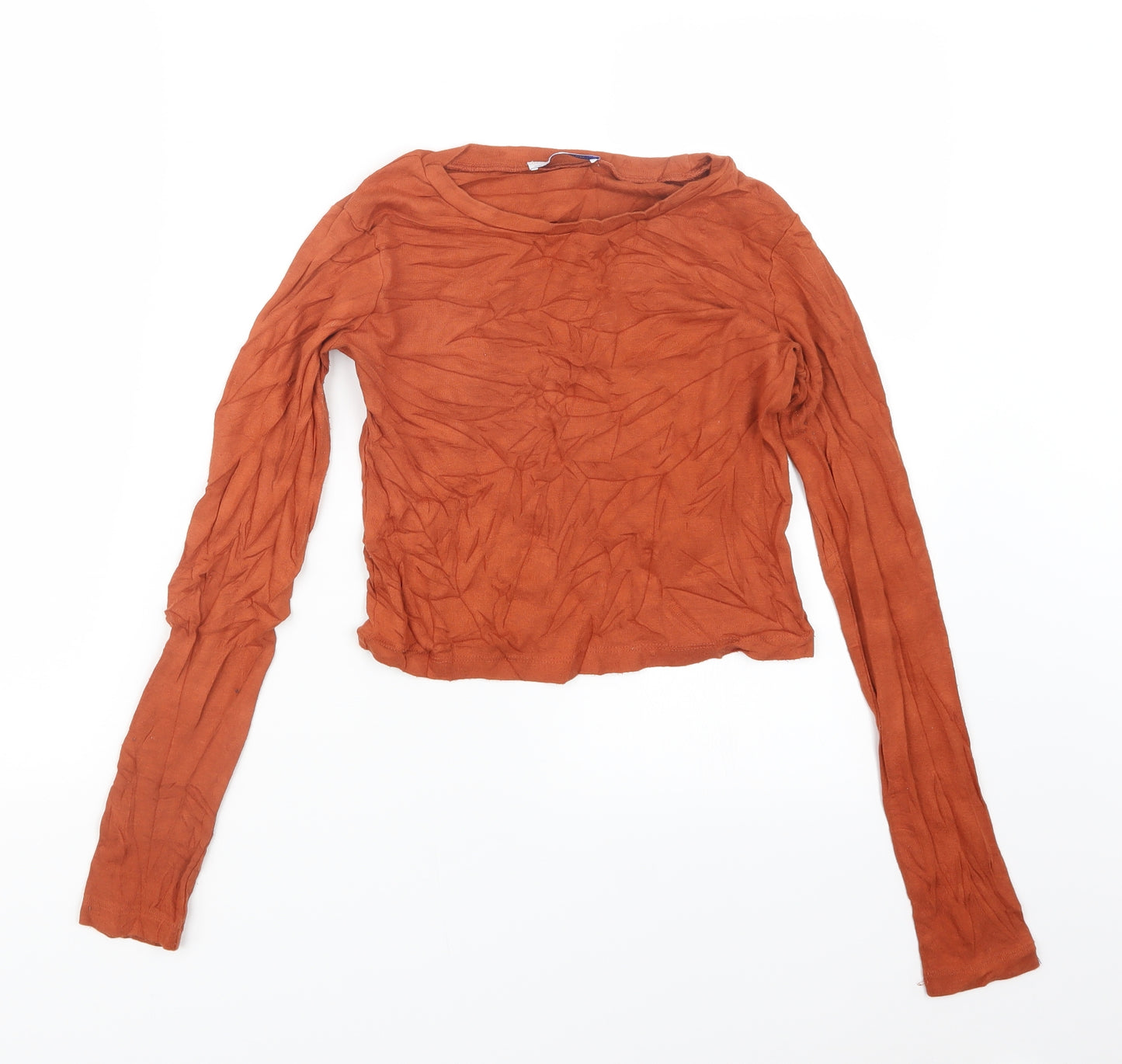 Zara Womens Orange   Cropped T-Shirt Size S