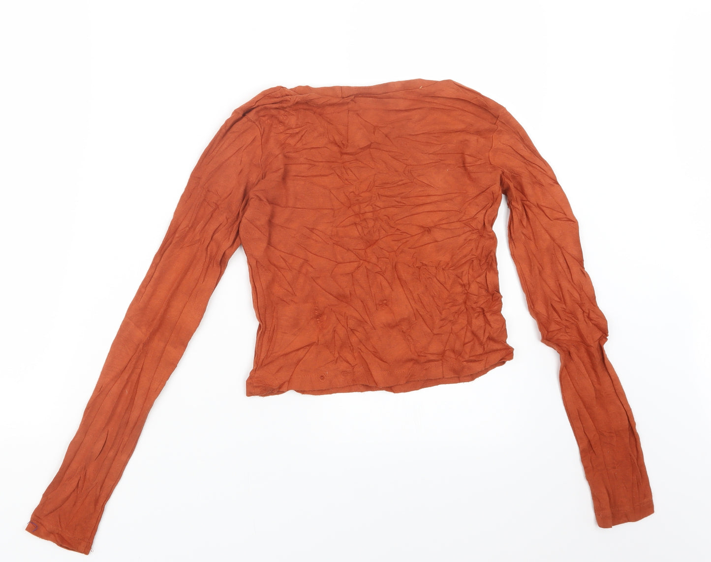 Zara Womens Orange   Cropped T-Shirt Size S