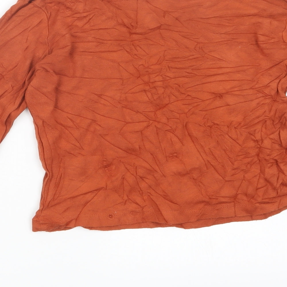 Zara Womens Orange   Cropped T-Shirt Size S
