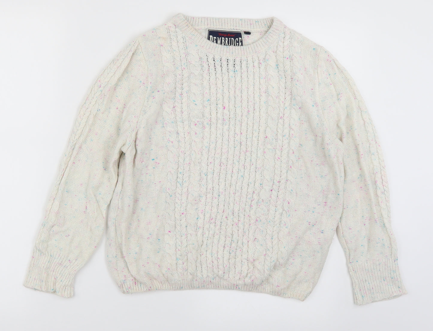 New Look Womens White  Knit Pullover Jumper Size 12