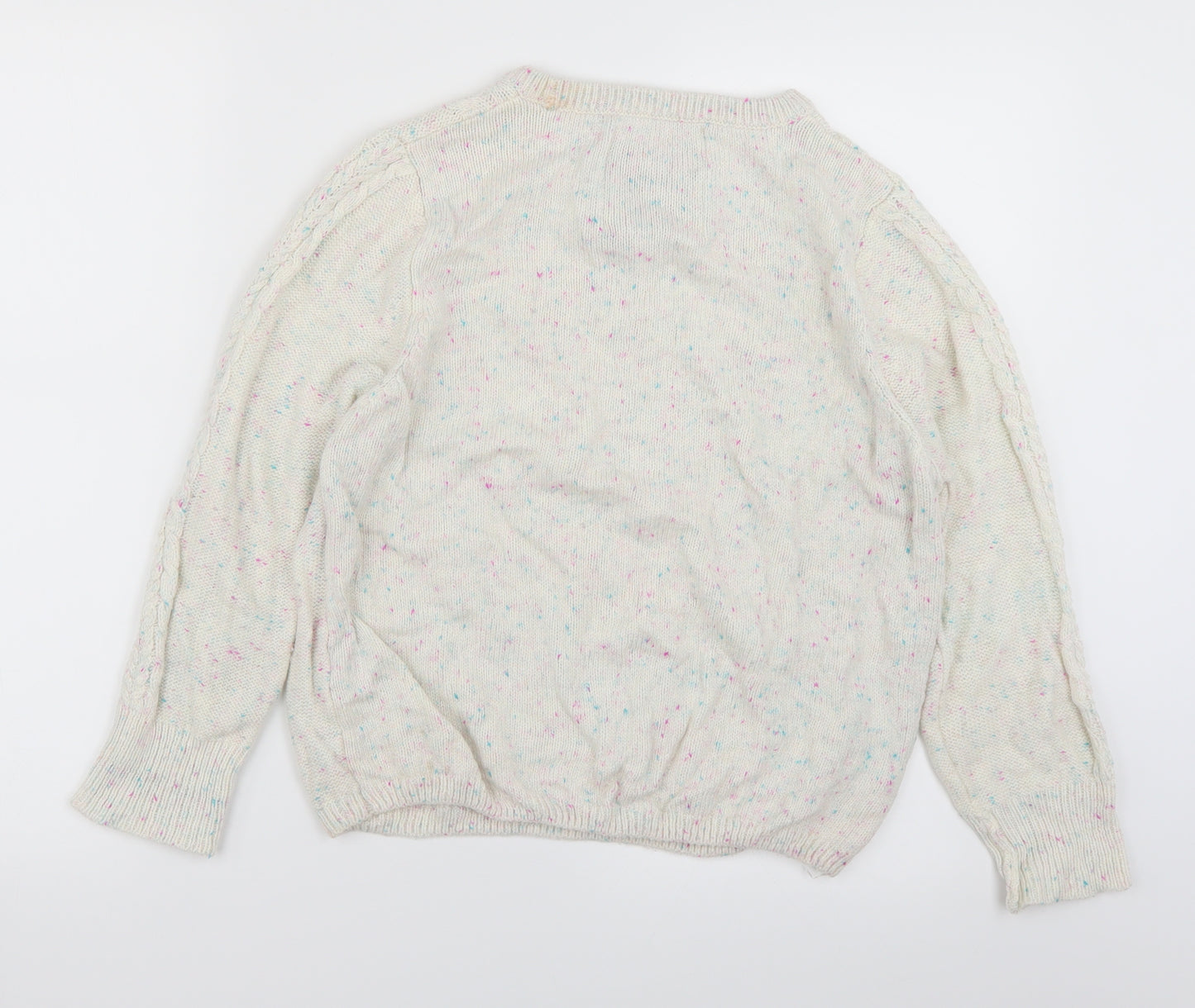 New Look Womens White  Knit Pullover Jumper Size 12