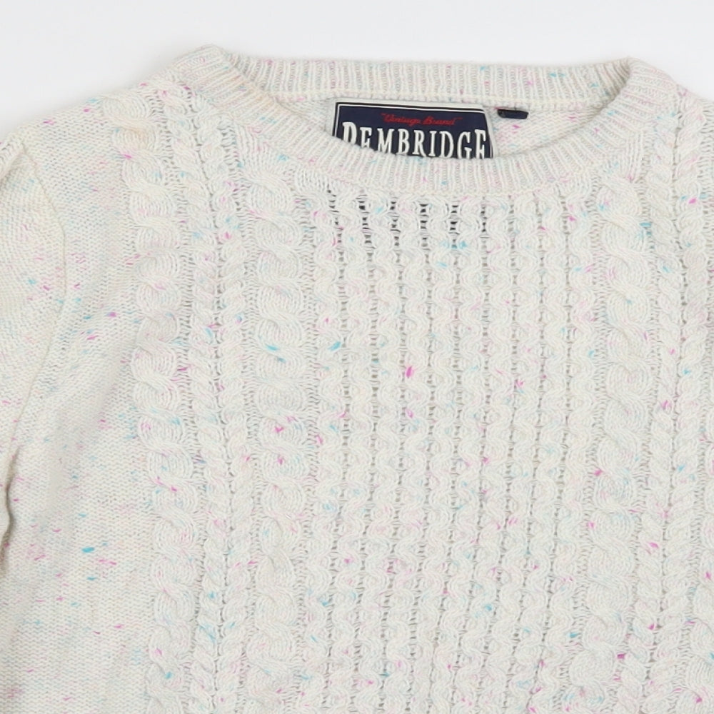 New Look Womens White  Knit Pullover Jumper Size 12