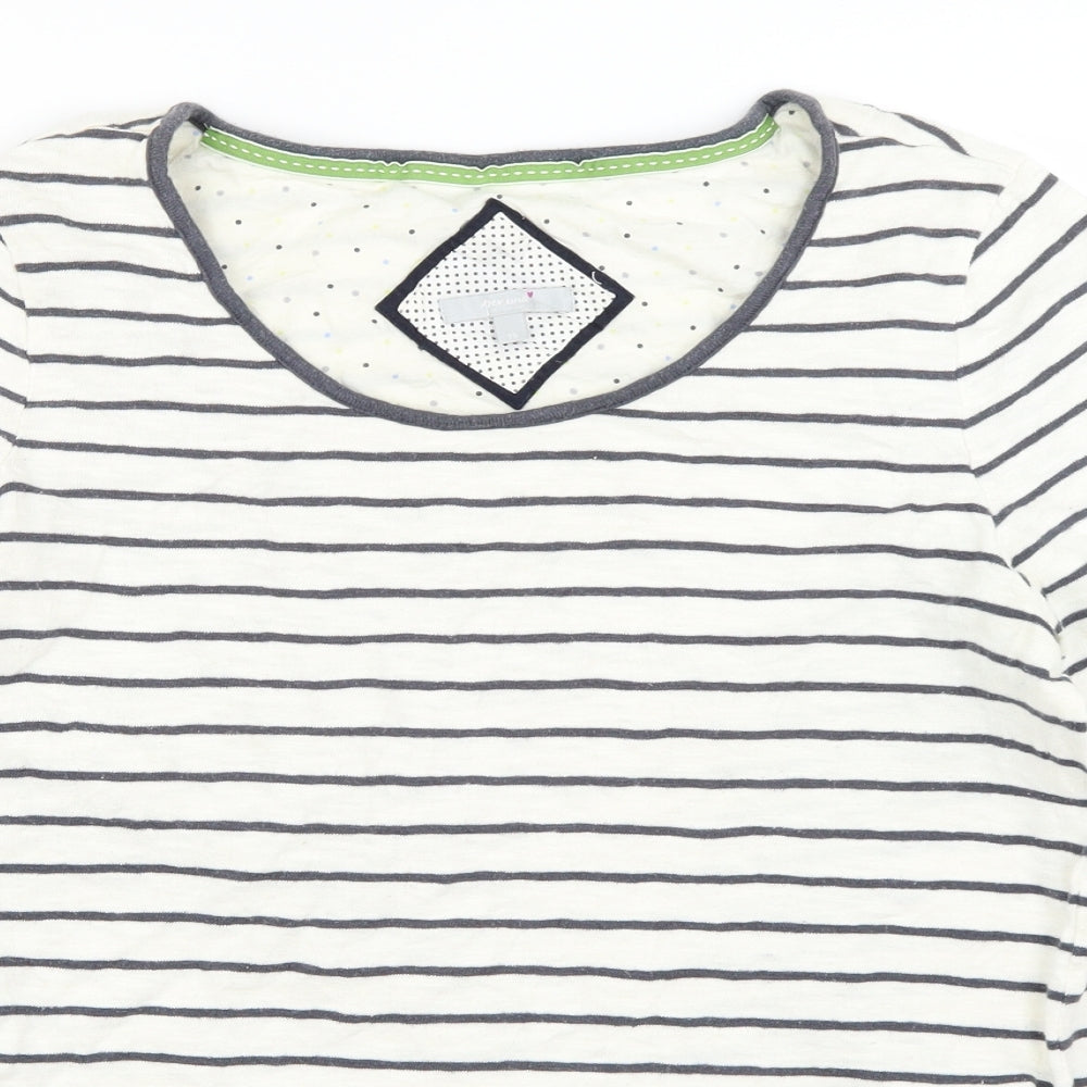 Per Una Womens White Striped  Tunic T-Shirt Size 18