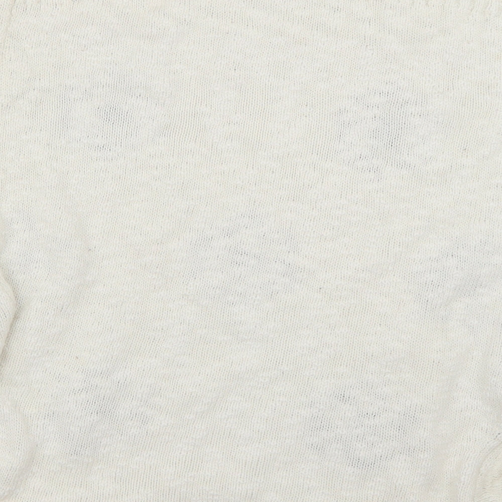 Nutmeg Girls Ivory Floral Knit Pullover Jumper Size 11-12 Years