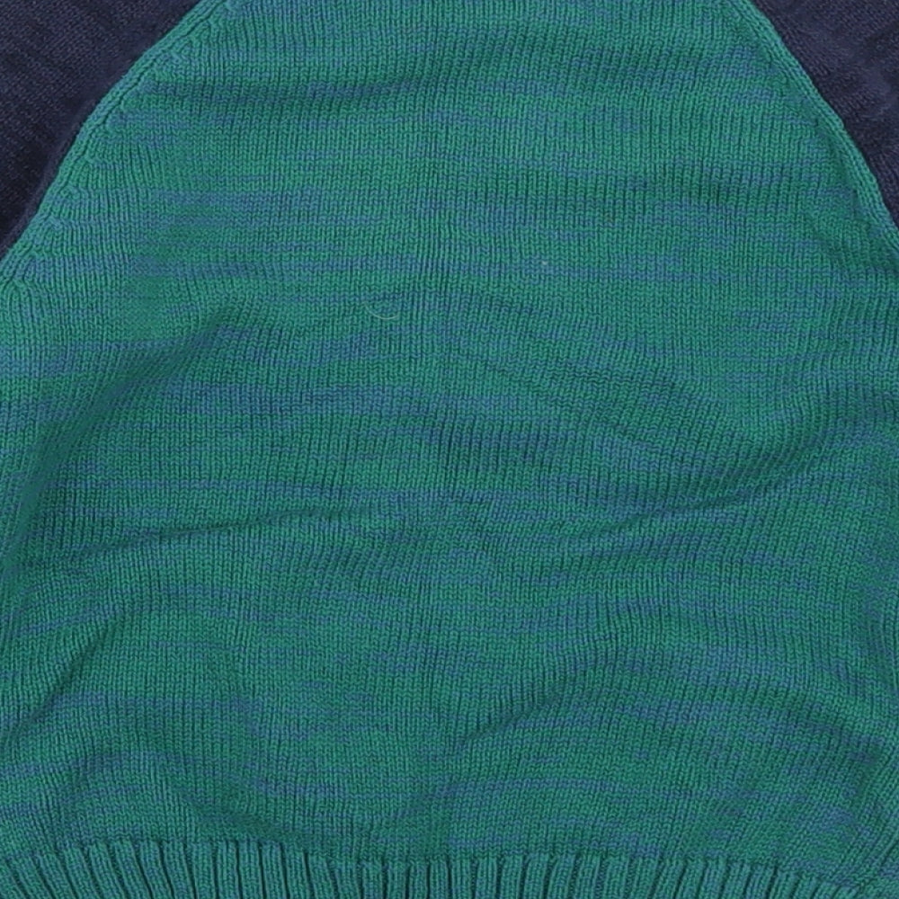 TU Boys Green Colourblock Knit Pullover Jumper Size 4-5 Years  - Monster Truck