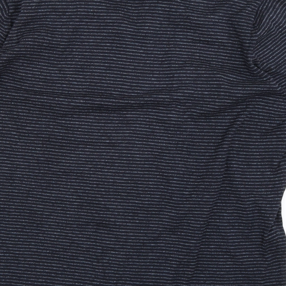 M&S Man Mens Blue Striped   Polo Size XL