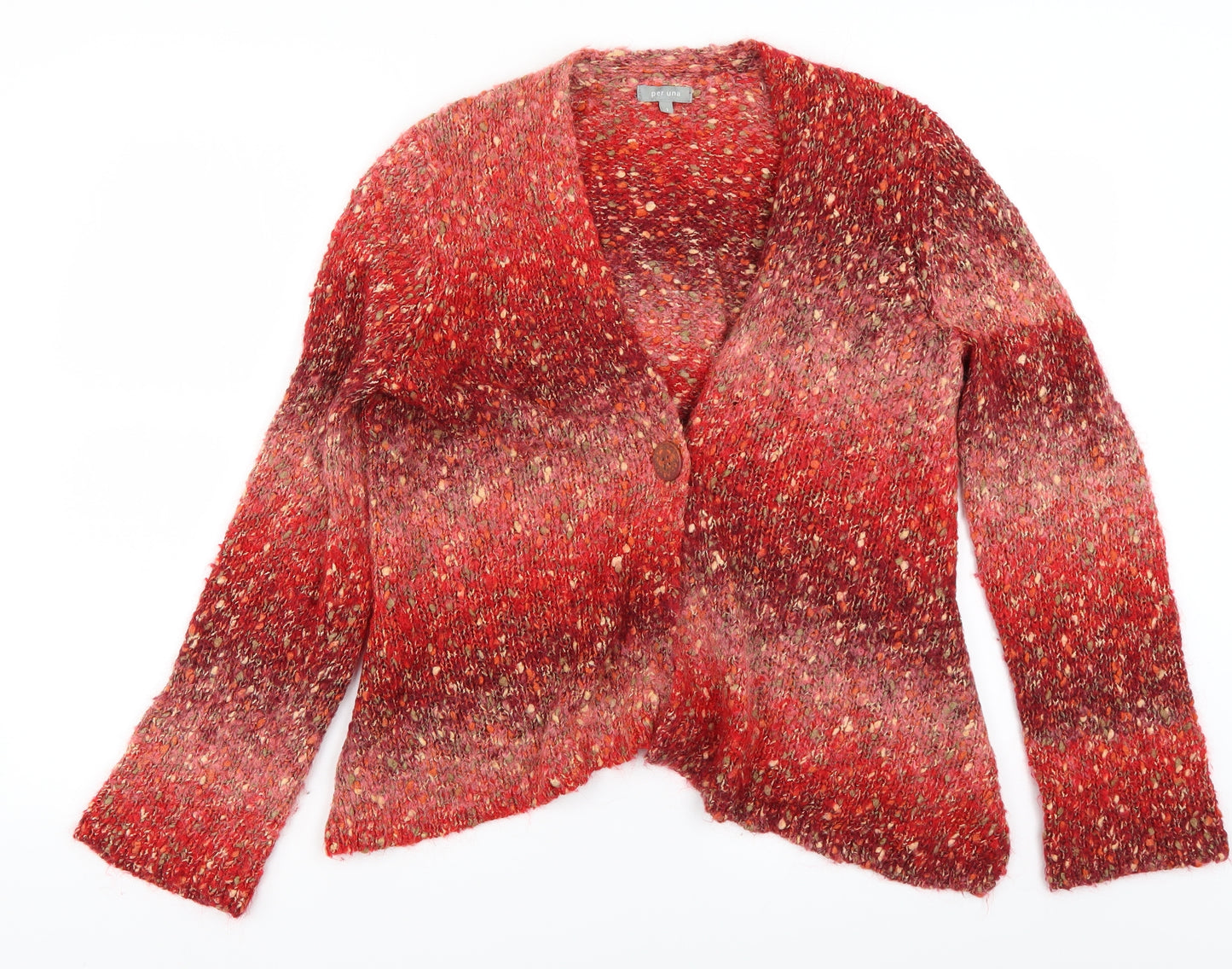 Per Una Womens Red  Knit Cardigan Jumper Size L