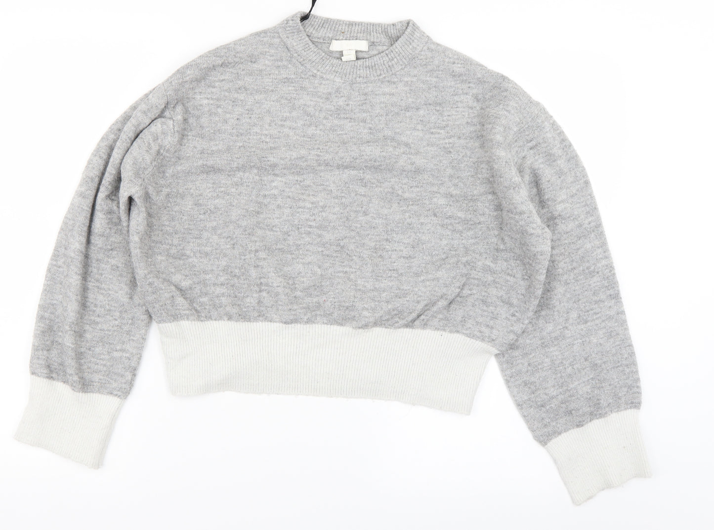 H&M Womens Grey  Knit Pullover Jumper Size XS  - Cropped