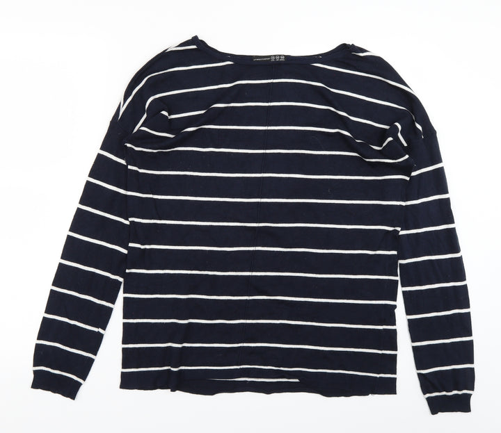 Atmosphere Womens Blue Striped Knit Pullover Jumper Size 14