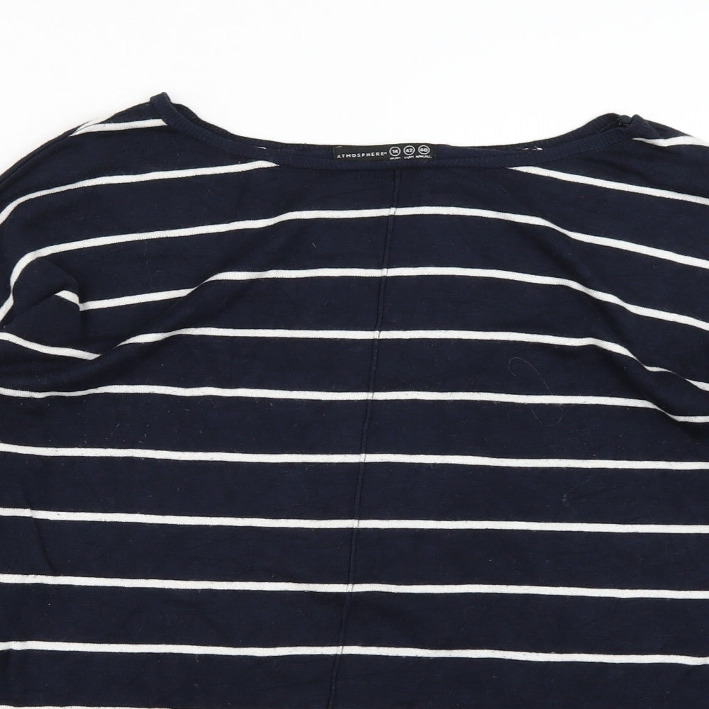 Atmosphere Womens Blue Striped Knit Pullover Jumper Size 14