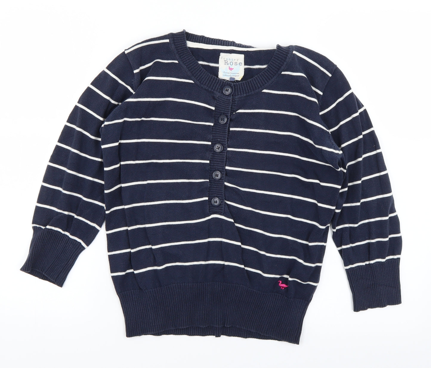 Country Rose Womens Blue Striped Knit Pullover Jumper Size S
