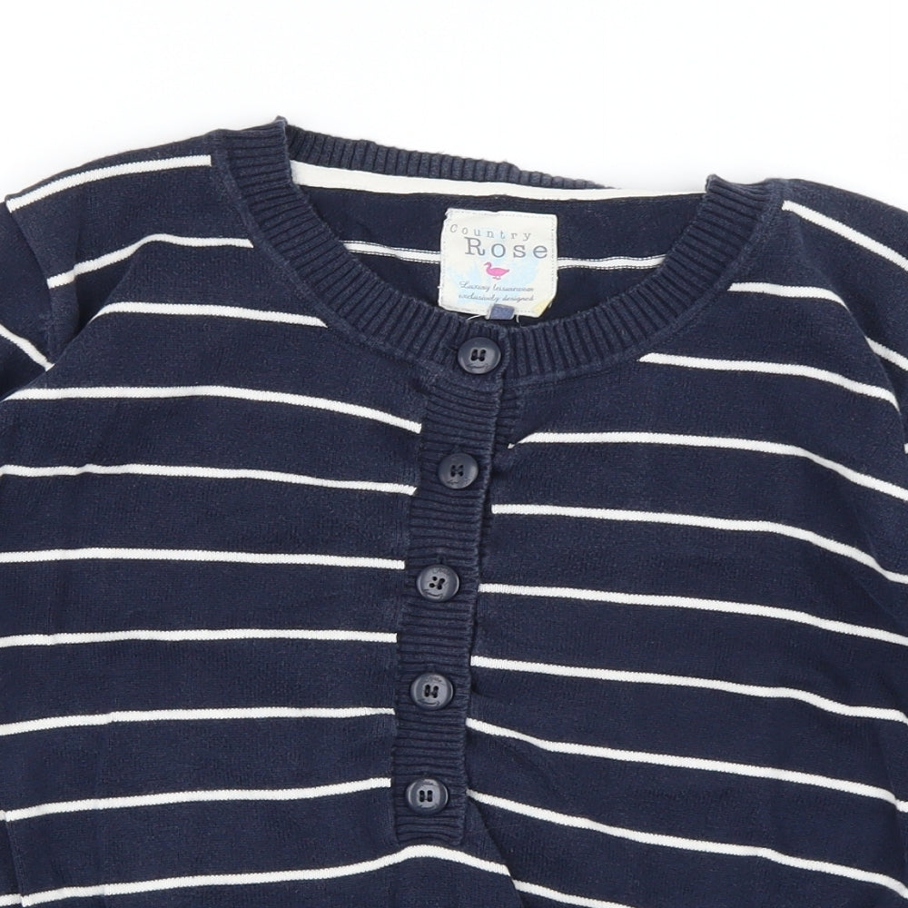 Country Rose Womens Blue Striped Knit Pullover Jumper Size S