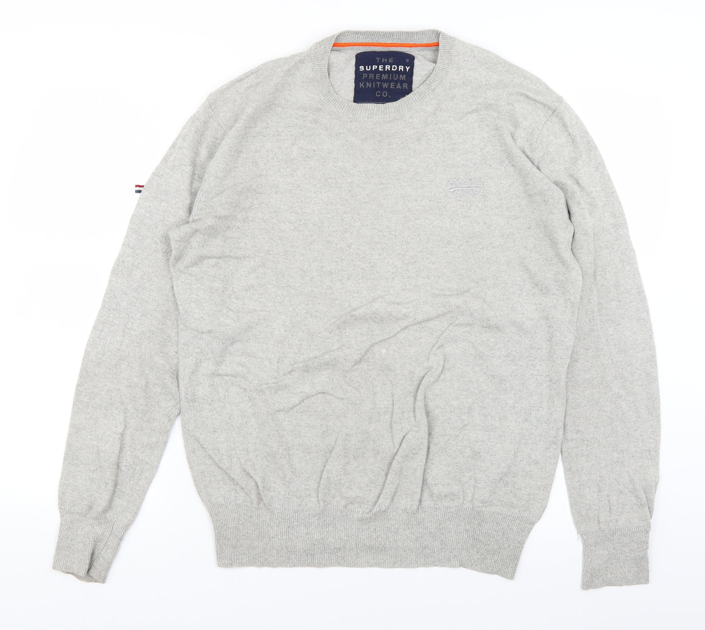 Superdry Mens Grey  Knit Pullover Jumper Size M