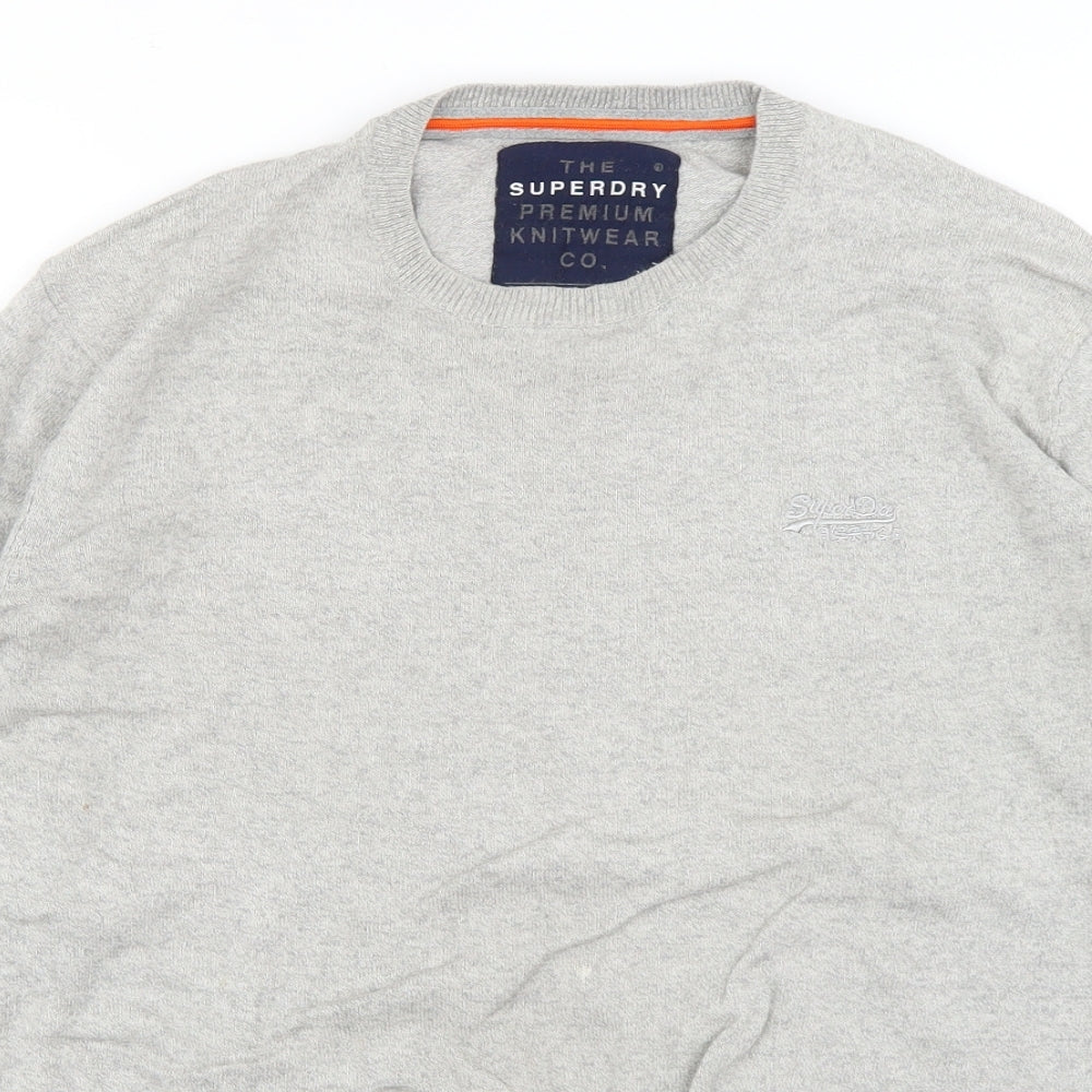 Superdry Mens Grey  Knit Pullover Jumper Size M