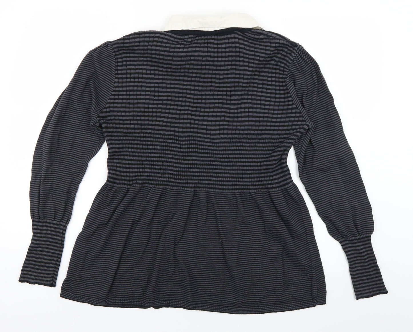 NEXT Womens Black Striped  Basic Blouse Size 20