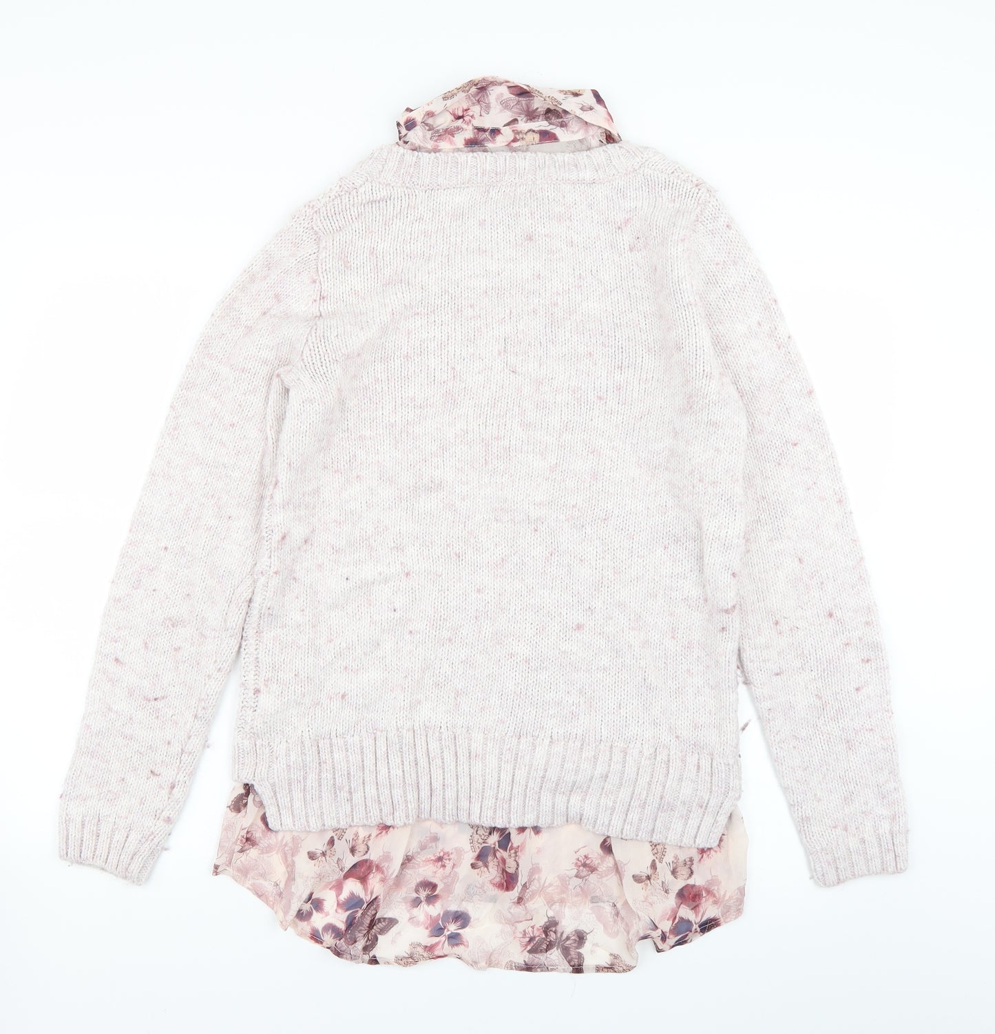 NXT Womens Pink Floral Knit Pullover Jumper Size 14