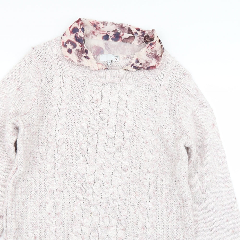 NXT Womens Pink Floral Knit Pullover Jumper Size 14