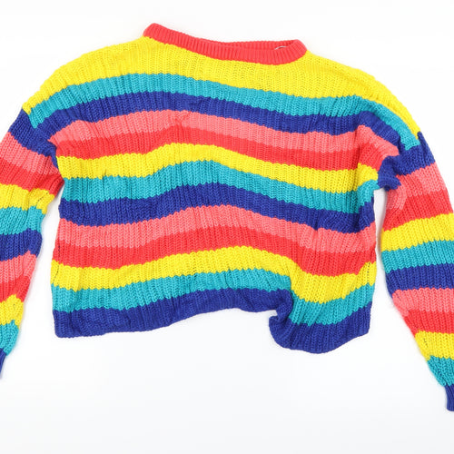 Only Womens Blue Striped Knit Pullover Jumper Size XS