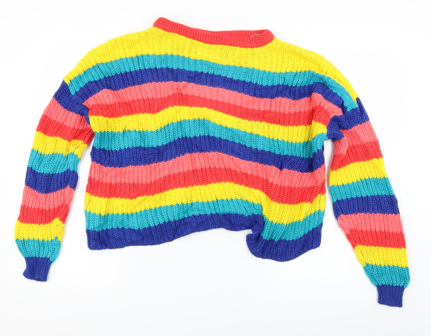 Only Womens Blue Striped Knit Pullover Jumper Size XS